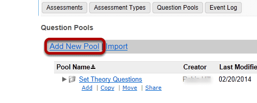 Click Add New Pool.