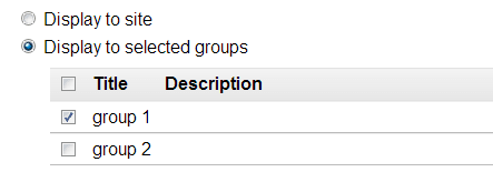 Display to selected groups.