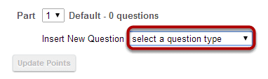 Select Copy from Question Pool from the drop-down menu.