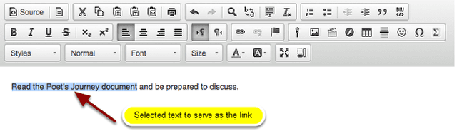 Go to the Rich Text Editor and select your text.