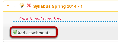 Add an attachment to this syllabus item.