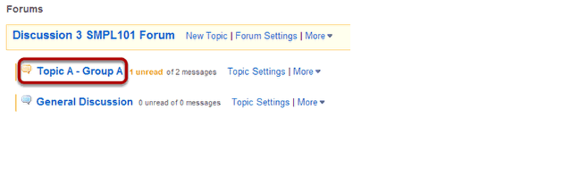 Choose a topic within a forum.