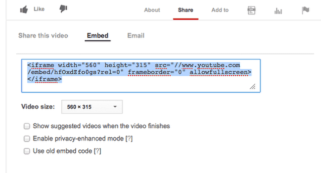 Copy the embed code.
