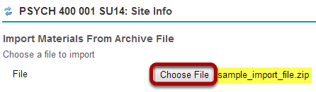 Choose a file to import.