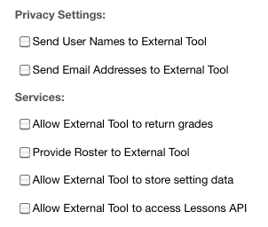Privacy settings/services