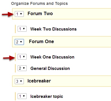 Select the appropriate number next to the Forum or Topic 