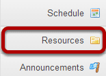 To access this tool, select Resources from the Tool Menu in My Workspace.
