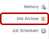 To access this tool, go to Site Archive from the Tool Menu in the Administration Workspace.