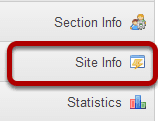To access this tool, select Site Info from the Tool Menu of your site.