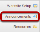 To access this tool, select Announcements from the Tool Menu in the Administration Workspace. (Admin users only)